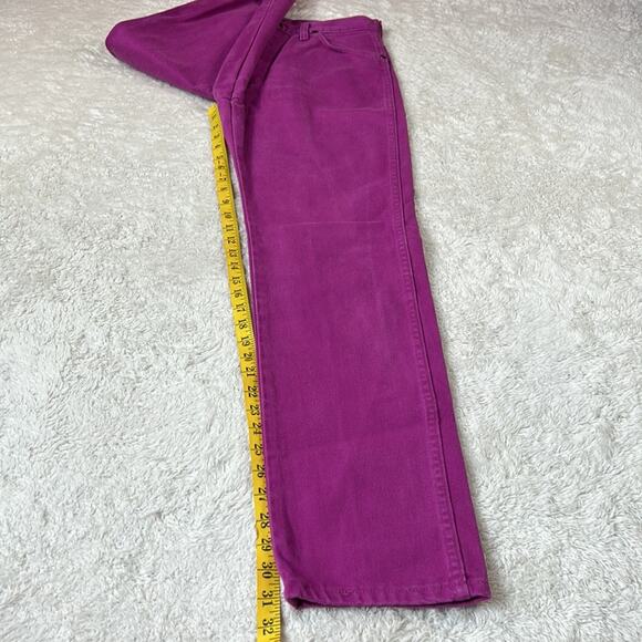 Vintage 80s Wrangler deadstock high rise tapered leg magenta jeans, 11 x 32 - Picture 6 of 9